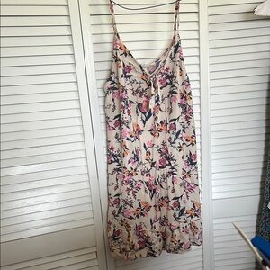 Roxy Pink and White Ruffled Tiered Sundress